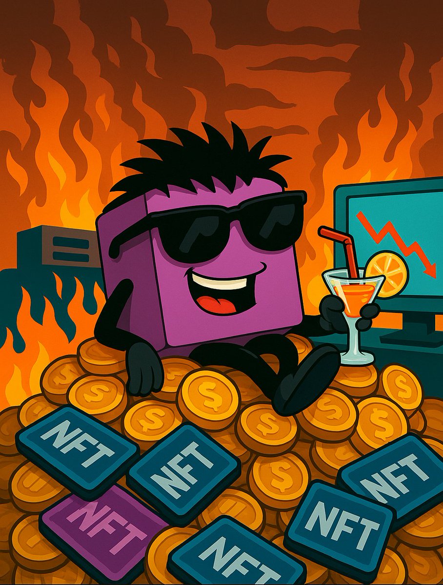 They said I was crazy for making cubes…
Now I’m sipping cocktails on a mountain of NFTs while Web3 burns in the background 🍸🔥📉
Stay mad 😎
#CrazyCube