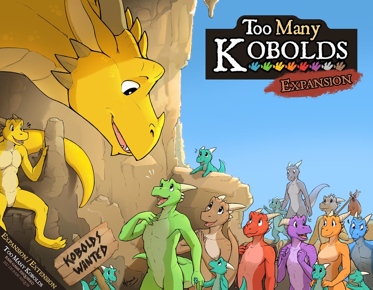 All the artworks for the expansion of 'Too Many Kobolds' are done! 🧡 Manufacturing will start soon!

You can still pre-order the game here: forms.gle/q8JP1vwefvMYSw…