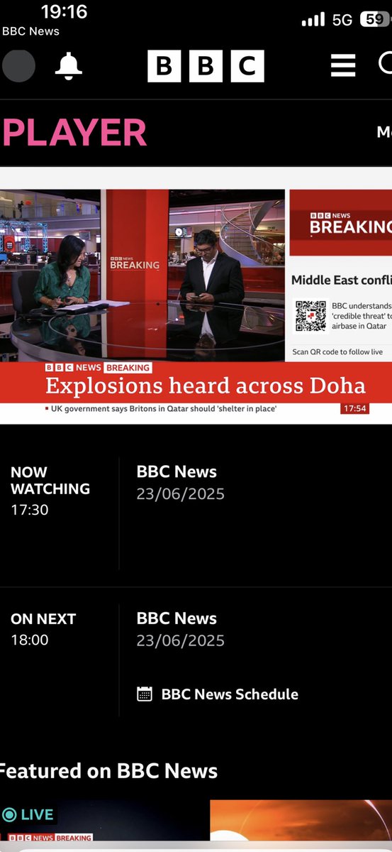 Geetagurumurthy's tweet image. Just hours after being on air @BBCNews as #Iran struck the US base in #Qatar and #Trump talks peace.