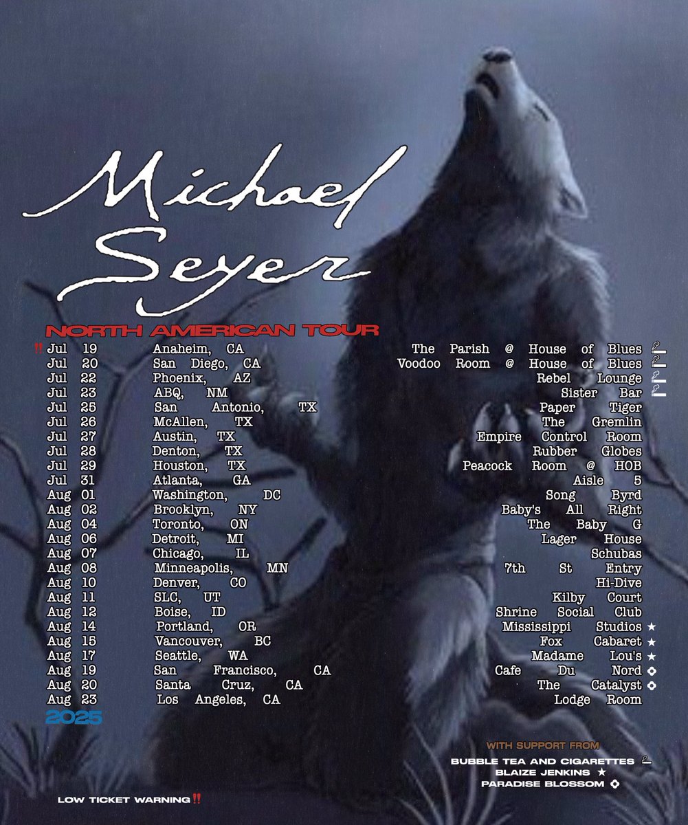 Tour next month (check out the flyer I made): michaelseyer.com/tour
