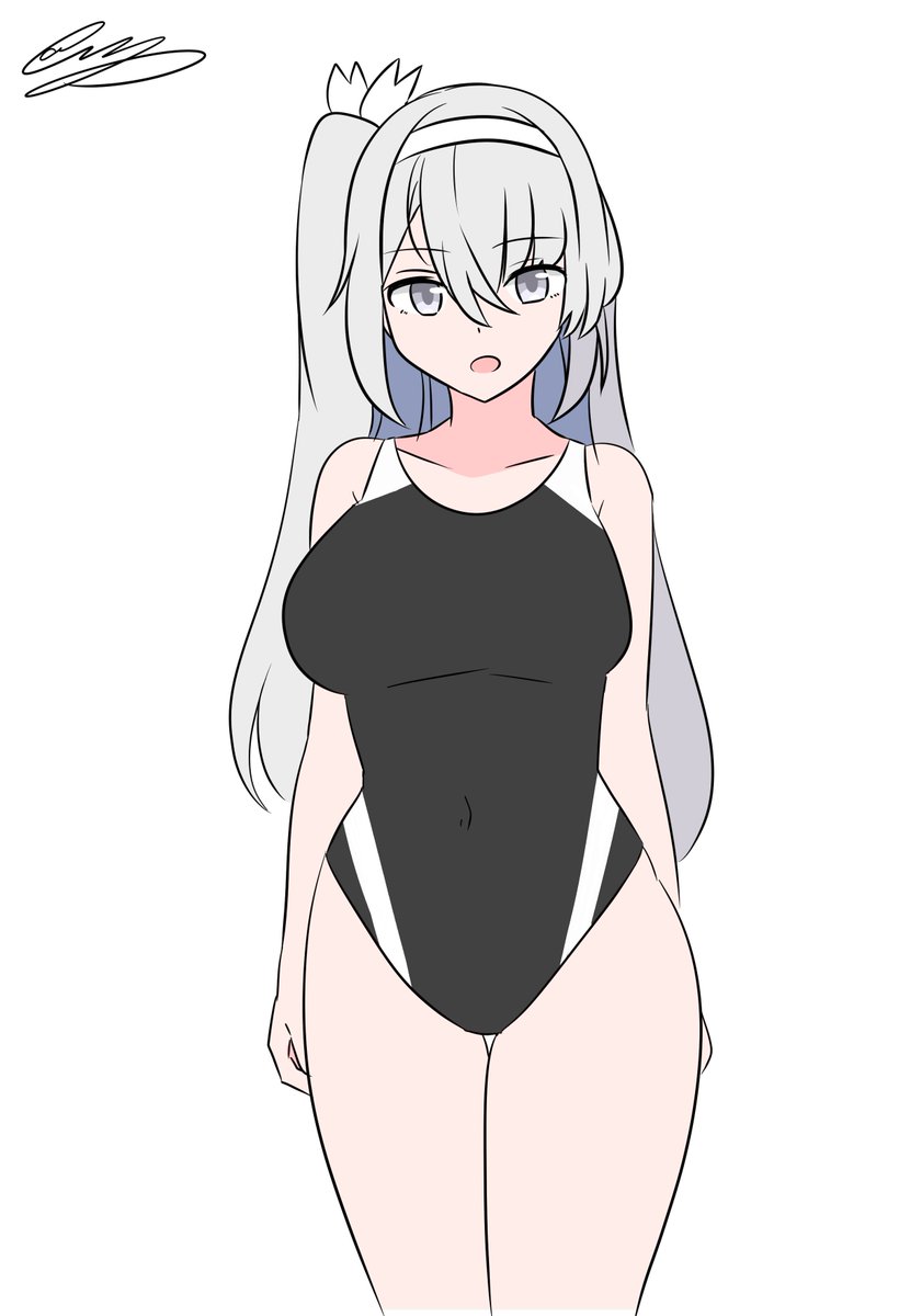 冬月(艦これ) 「お題より「冬月の競泳水着姿」」|ひよし🌺次は神戸か府中のイラスト