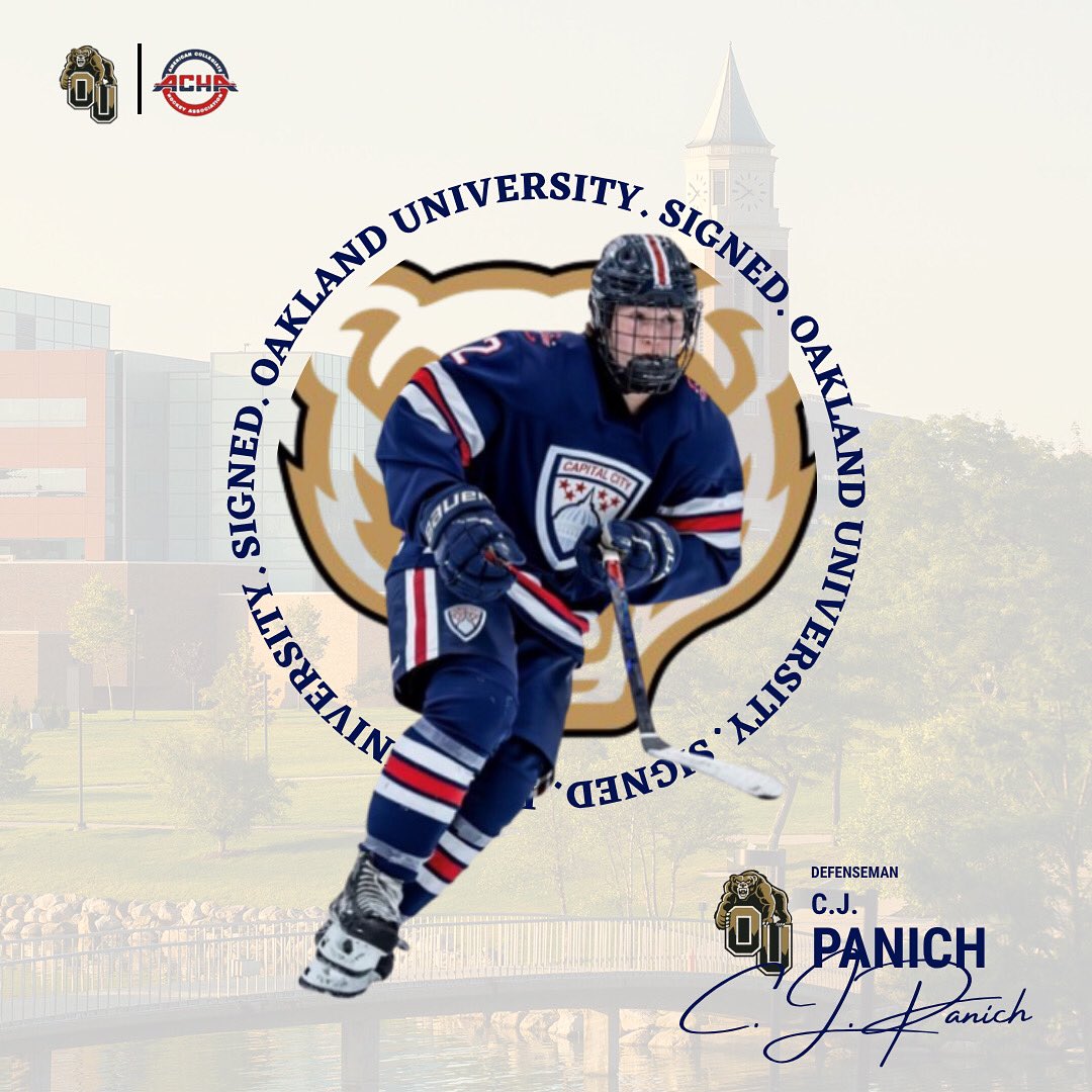 SIGNED!!!

We are proud to announce that (D) CJ Panich has signed to play with ACHA D1 Oakland University!

Oakland University has a historic ACHA program in with multiple National Championships and continues its rise back to the top with Head Coach Nick Mammel.