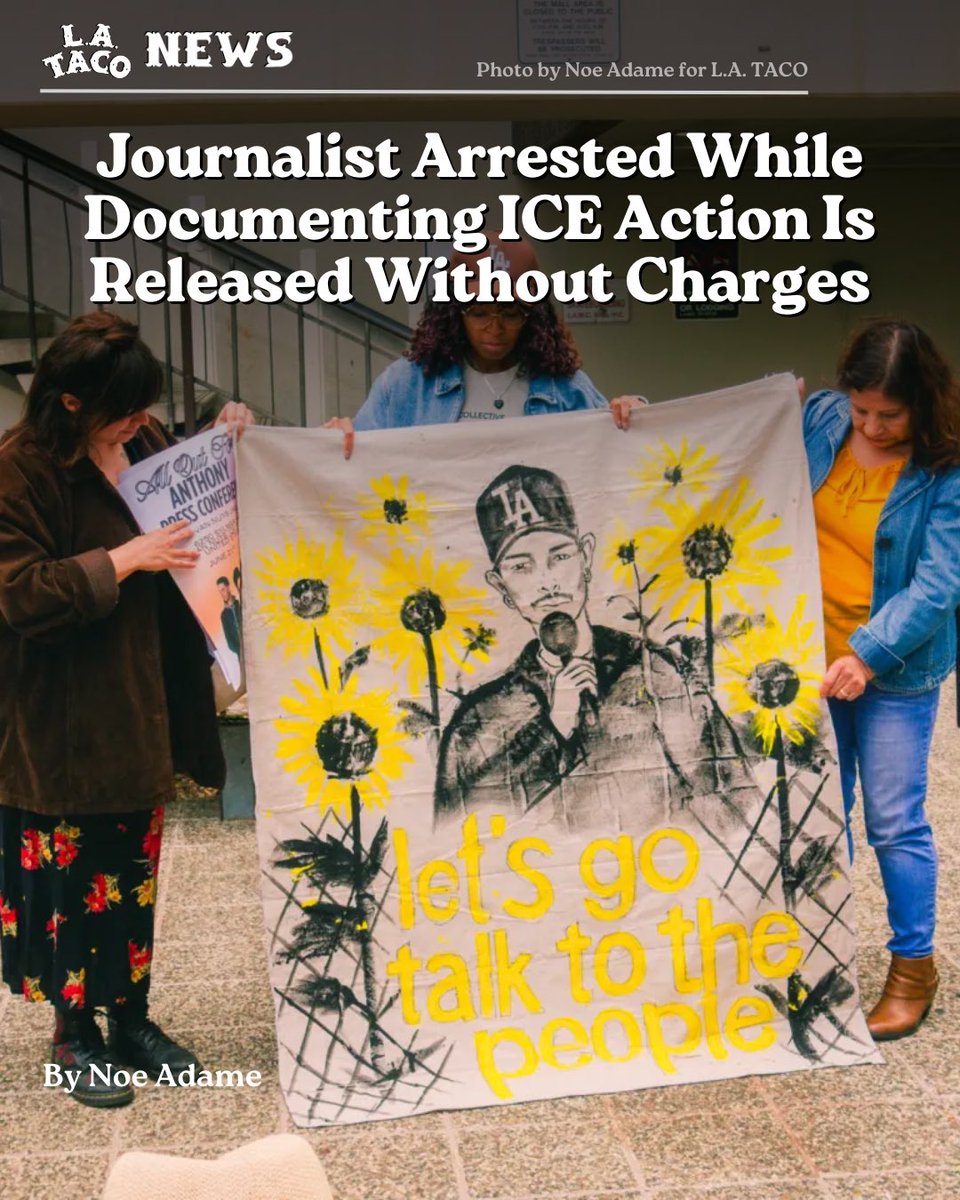 LATACO's tweet photo. This morning, @PplsCityCouncil broke the news that the City Attorney has rejected filing charges on journalist Anthony Orendorff, who is expected to be released today. 

Full story: https://t.co/HD2AXNmi02 https://t.co/8MjHlQS2fZ