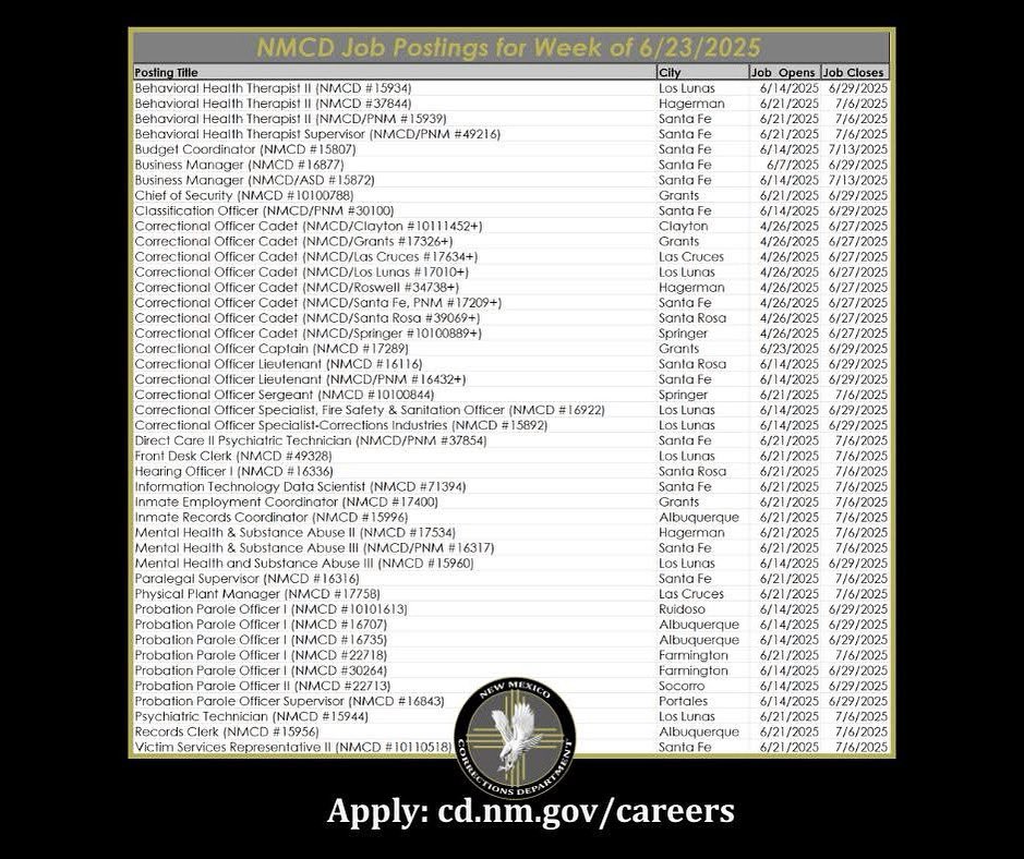 New Mexico Corrections Department tweet media