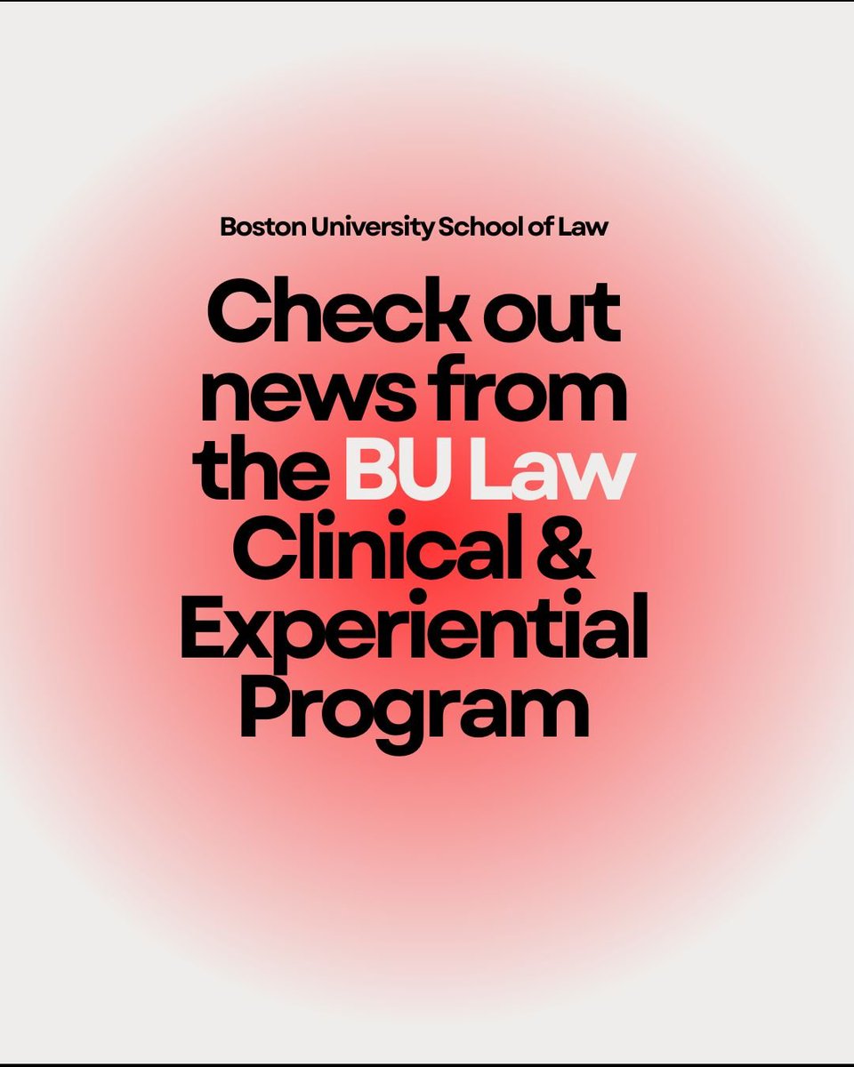 I am excited to share a few recent student victories and developments in the BU Law Office of Clinical and Experiential Programs. We have incredible students who continue to do inspirational work! Read more here: mailchi.mp/3cf65760a9bd/h…