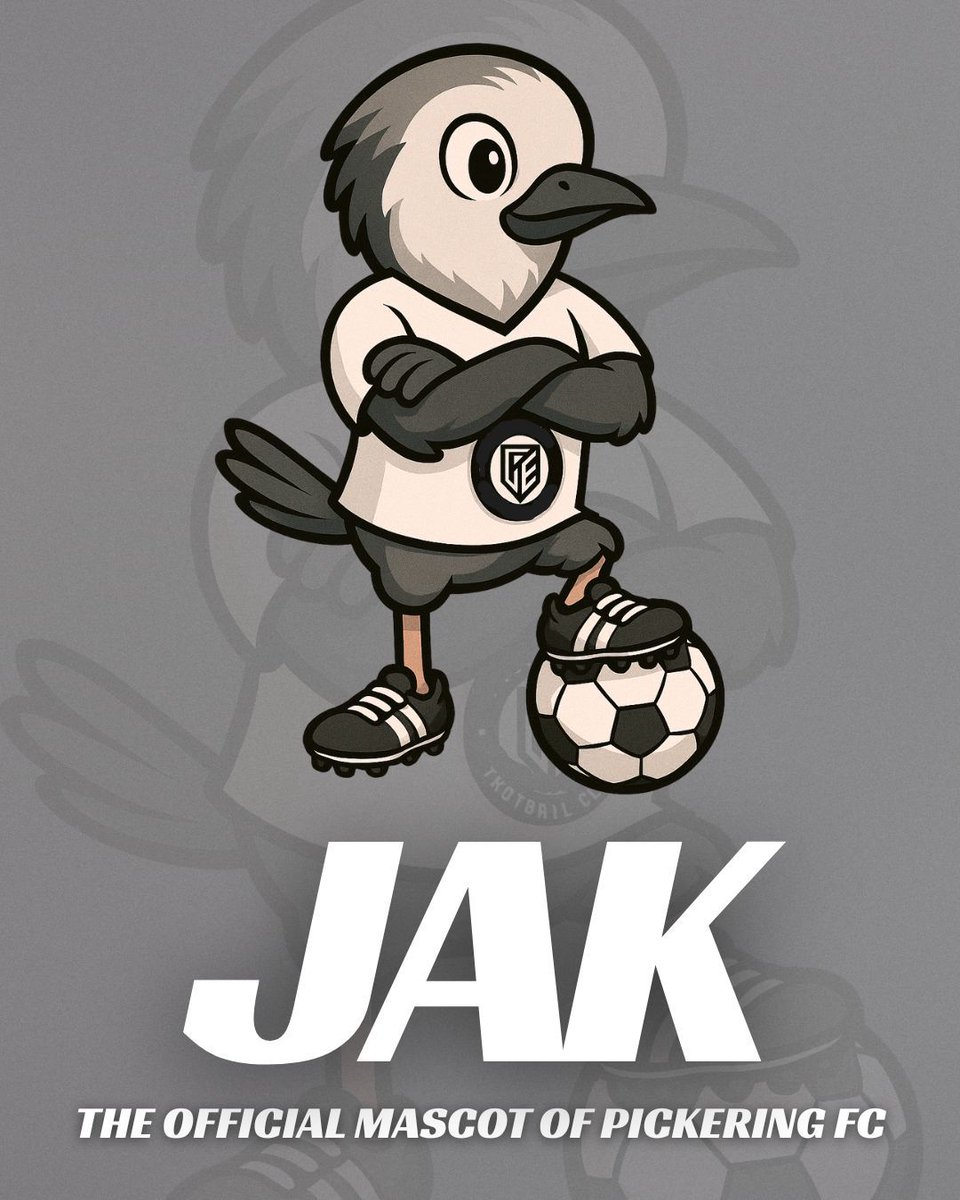 PickeringFC's tweet photo. 🐦 Meet Jak – Pickering FC’s official mascot!
Inspired by the clever Canada Jay, Jak brings energy, spirit & pride to every pitch. Always ready to cheer, play & surprise 👀⚽
Keep an eye out… you never know where Jak might show up next!
#PFCProud #PFCMascot #DestinationClub https://t.co/eQ0OYcoKkc