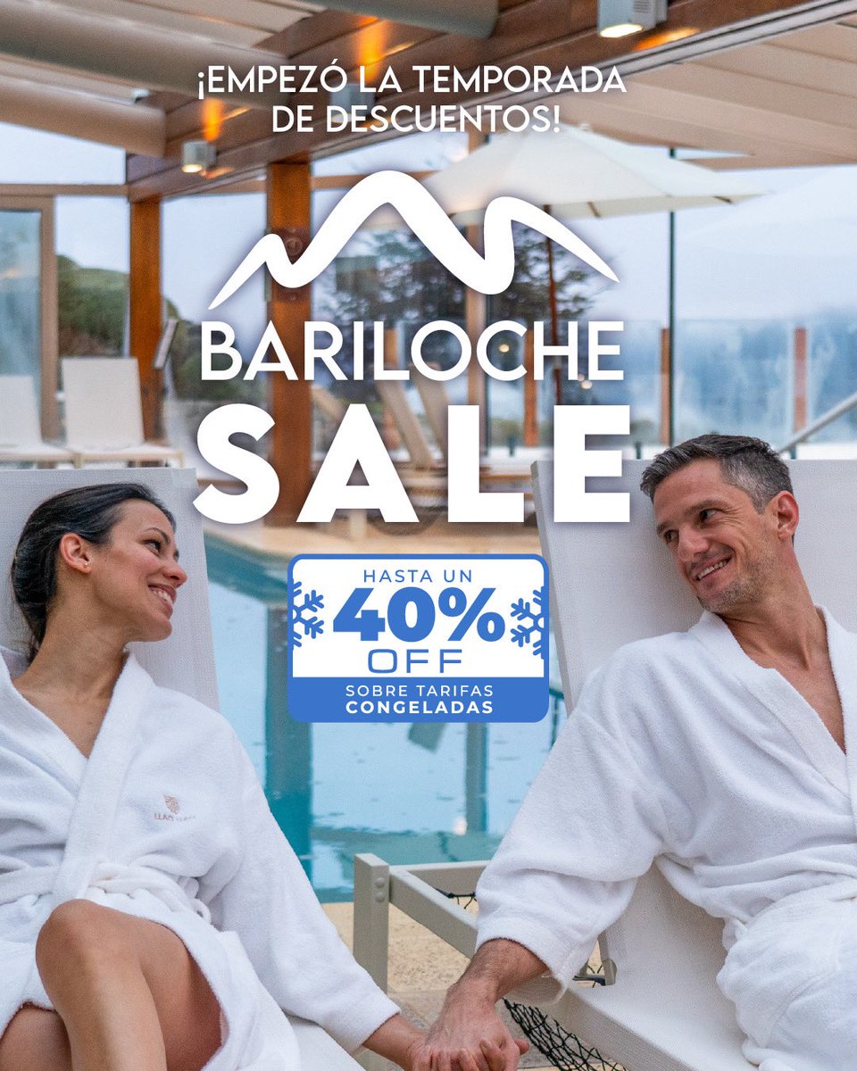 YA TENÉS DESCUENTOS PARA AHORRAR TODO EL INVIERNO 
EN ALOJAMIENTOS, COMERCIOS, RESTAURANTES, EXCURSIONES Y MÁS.

❄️¡EMPEZÓ BARILOCHE SALE!❄️   

barilocheturismo.gob.ar/Bariloche-sale/