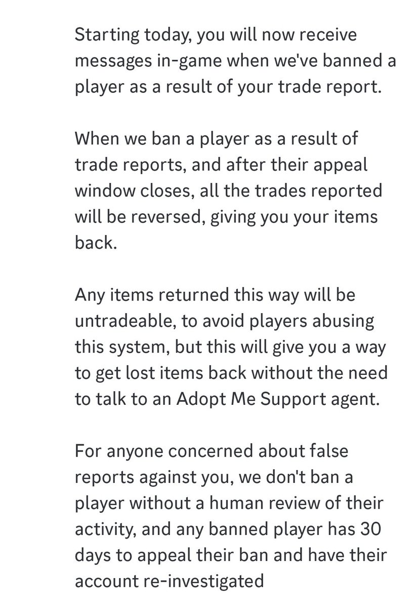 OceanlyandPanda's tweet image. Changes to Trade Reporting in Adopt Me!