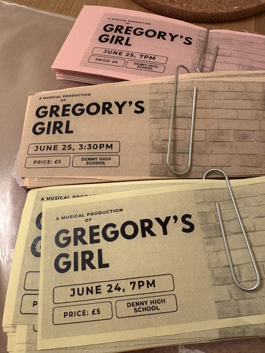 Tickets for Gregory’s Girl on sale at the PE stairs lunchtime Tues 24th &amp; Wed 25th June. Staff can email Miss May to reserve. 3.30 show on Weds! <a href="/DennyHighSchool/">Denny High School</a>