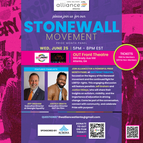 🏳️‍🌈 Join us for Pride Month: Stonewall Movement Panel! 
📍 Out Front Theatre | 🗓 June 25 | 5–8 PM 🎟️ Tickets: $25 or FREE for Alliance members realestatealliance.org/event/the-alli…