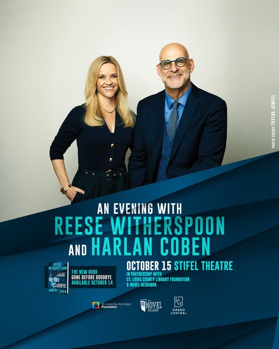 St. Louis County Library (@slcl) on Twitter photo We're excited to partner with <a href="/novelneighbor/">The Novel Neighbor</a> and <a href="/StifelTheatre/">Stifel Theatre</a> on this special event with Reese Witherspoon and Harlan Coben on October 15! Use promo code EARLYACCESS starting Wednesday, June 25 at 10am to get tickets: ticketmaster.com/event/060062D2… We're excited to partner with <a href="/novelneighbor/">The Novel Neighbor</a> and <a href="/StifelTheatre/">Stifel Theatre</a> on this special event with Reese Witherspoon and Harlan Coben on October 15! Use promo code EARLYACCESS starting Wednesday, June 25 at 10am to get tickets: ticketmaster.com/event/060062D2…