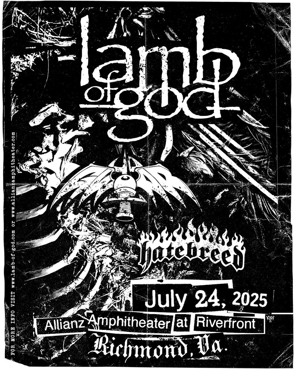 lambofgod's tweet image. Get ready for our hometown show, Richmond! Grab tickets for July 24th at @AllianzAmp with @gwar and @hatebreed lamb-of-god.com/tour