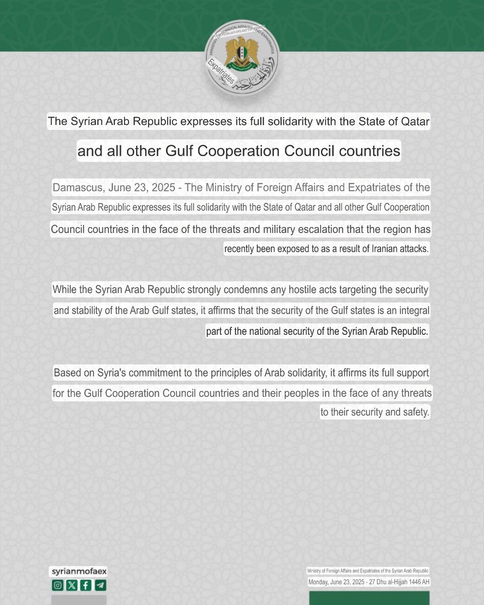 The greatest achievement of the Iranian strike on Al Udeid is that it exposed the hypocrites in the Muslim Ummah!