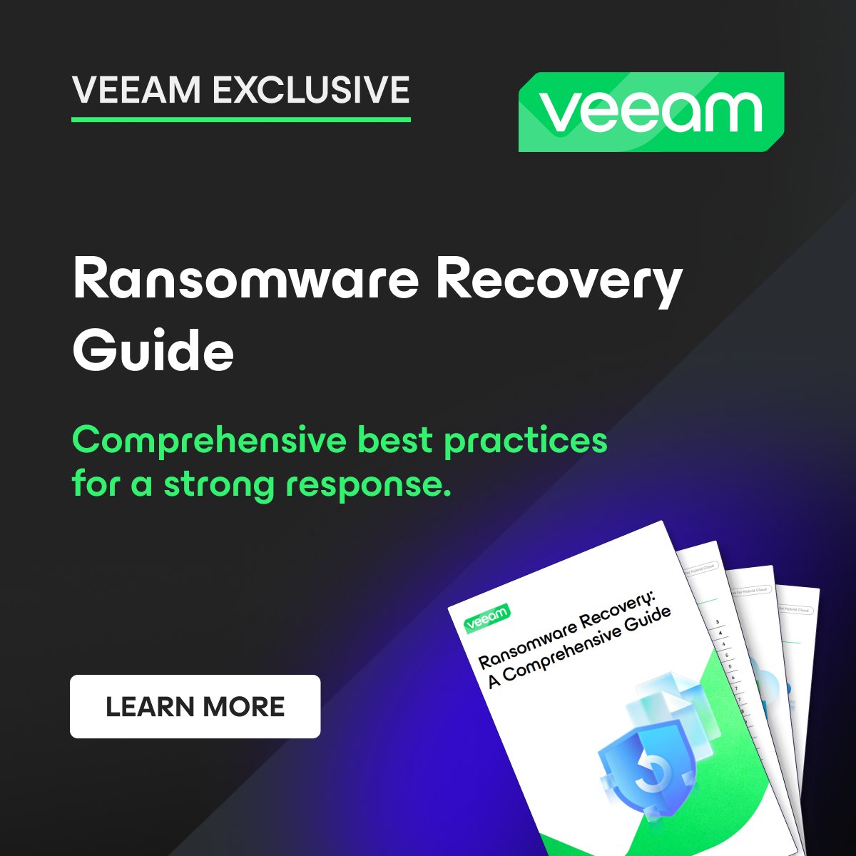Veeam's tweet image. We’ve got Your Guide to Ransomware Recovery! 👏 Tap into best practices for ransomware response and recovery from real-world experiences and industry insights. Download now. bit.ly/467G9HL

#Cybersecurity #RansomwareProtection