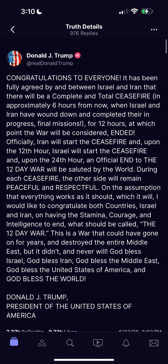 Andyrockedit's tweet photo. Trump announces ceasefire #Trump #Iran #MAGA https://t.co/UlCl2JAT6g