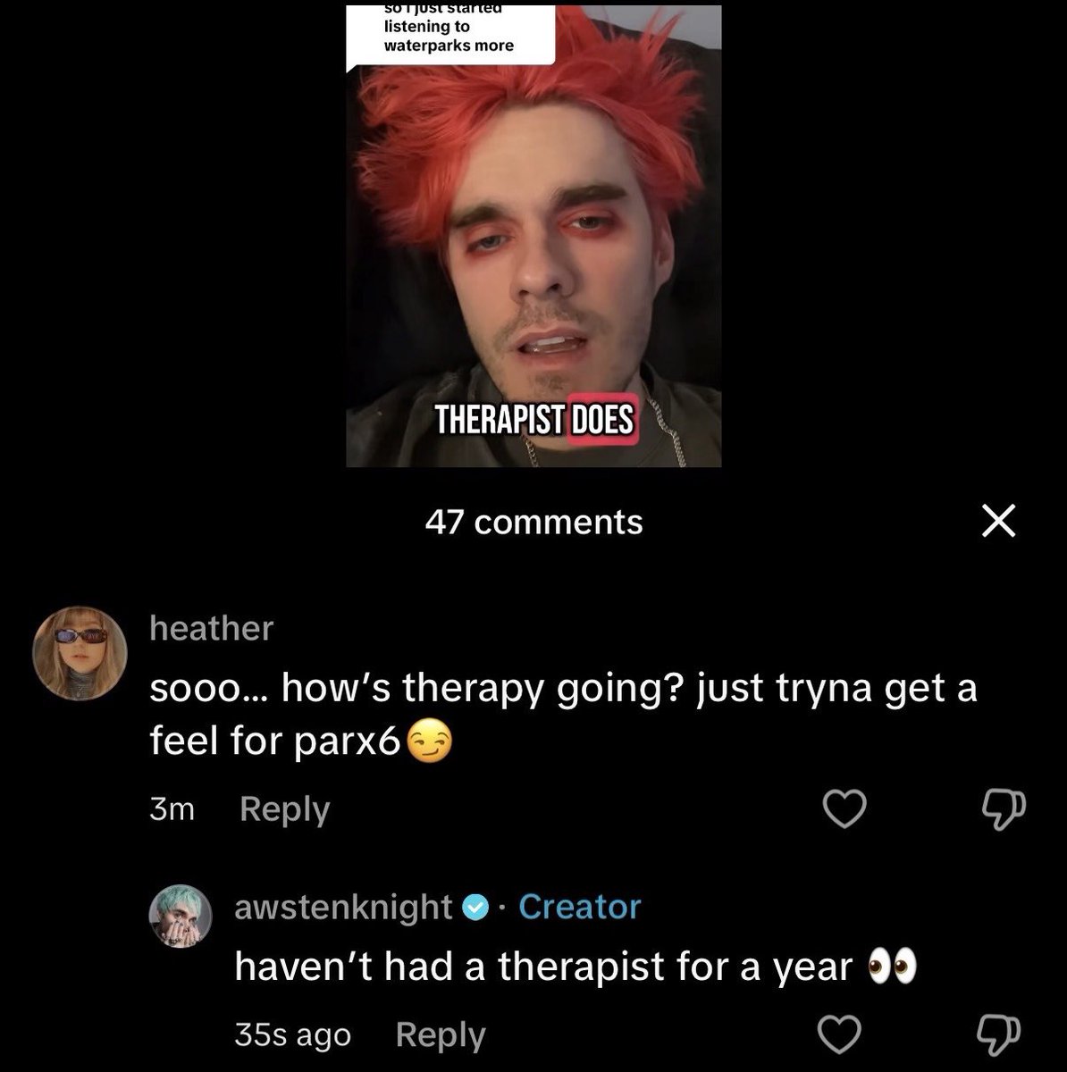 GLOOMBOY's tweet photo. oh parx6 is gonna ruin our lives i fear chat https://t.co/y1wCqTNqAk