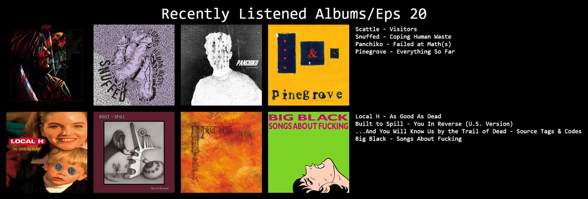 LlamaFlarp's tweet photo. Big number 20, Highlights were Built to Spill and Source Tags https://t.co/fBkE2foQ4g