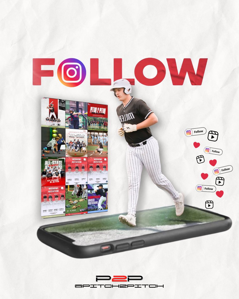 Your timeline needs more ⚾️. Follow us on instagram to stay updated with all things Pitch2Pitch‼️