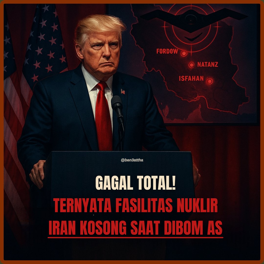 Bagaimana Amerika serikat gagal dalam misi serangan ini?

Apakah benar tiga fasilitas nuklir Iran dihancurkan?

Dan di mana sebenarnya uranium yang diperkaya Iran disembunyikan?

Simak penjelasannya...🧵👇