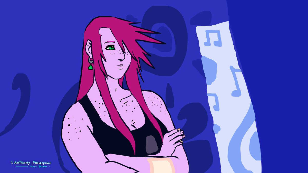 Anthony29802484's tweet photo. Essai d'ambiance avec mon heroine rousse Mitti. Dessin vectoriel sur Flash, j'ai fais quelques recherches de couleurs sur Gimp2 et Flash combinés. #Vector #dessinvectoriel #vectoriel #redhead #punk #atmospheric #cozy #Rock #illustration #originalcharacter https://t.co/pJASKPSaPT