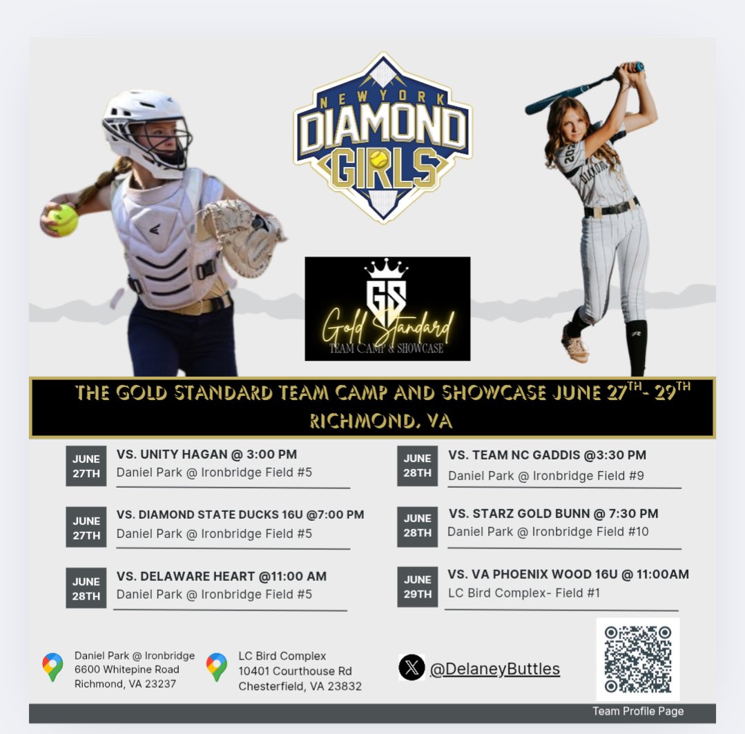 Delaney Buttles 2028 (@delaneybuttles) on Twitter photo This weekend I will be playing in the Gold Standard Showcase in Richmond, Virginia. Can’t wait to get on the field and showcase my skills! <a href="/VTechSBcoach/">Pete</a> <a href="/UVASoftball/">Virginia Softball</a> <a href="/Pitt_SB/">Pitt Softball</a> <a href="/Bucknell_SB/">Bucknell Softball</a> <a href="/ecu__softball/">East Carolina Softball</a> <a href="/JMUSoftball/">JMU Softball</a> <a href="/EastCoastFP/">East Coast Fastpitch Softball</a> <a href="/SecVSoftball/">Section V Softball</a> <a href="/SBRRetweets/">Softball Recruiting Reposts</a> <a href="/PrepSoftball/">Prep Softball 🥎</a> This weekend I will be playing in the Gold Standard Showcase in Richmond, Virginia. Can’t wait to get on the field and showcase my skills! <a href="/VTechSBcoach/">Pete</a> <a href="/UVASoftball/">Virginia Softball</a> <a href="/Pitt_SB/">Pitt Softball</a> <a href="/Bucknell_SB/">Bucknell Softball</a> <a href="/ecu__softball/">East Carolina Softball</a> <a href="/JMUSoftball/">JMU Softball</a> <a href="/EastCoastFP/">East Coast Fastpitch Softball</a> <a href="/SecVSoftball/">Section V Softball</a> <a href="/SBRRetweets/">Softball Recruiting Reposts</a> <a href="/PrepSoftball/">Prep Softball 🥎</a>