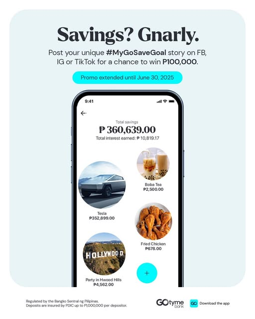 Sali na rin ako dito! Kahit maliit lang ipon goals ko, importante nakapagsimula at tuloy-tuloy ang savings. Ang ganda talaga ng GoTyme sa pagbuo ng saving attitude, laking tulong ng easy process nila. #SimplifiedSavings