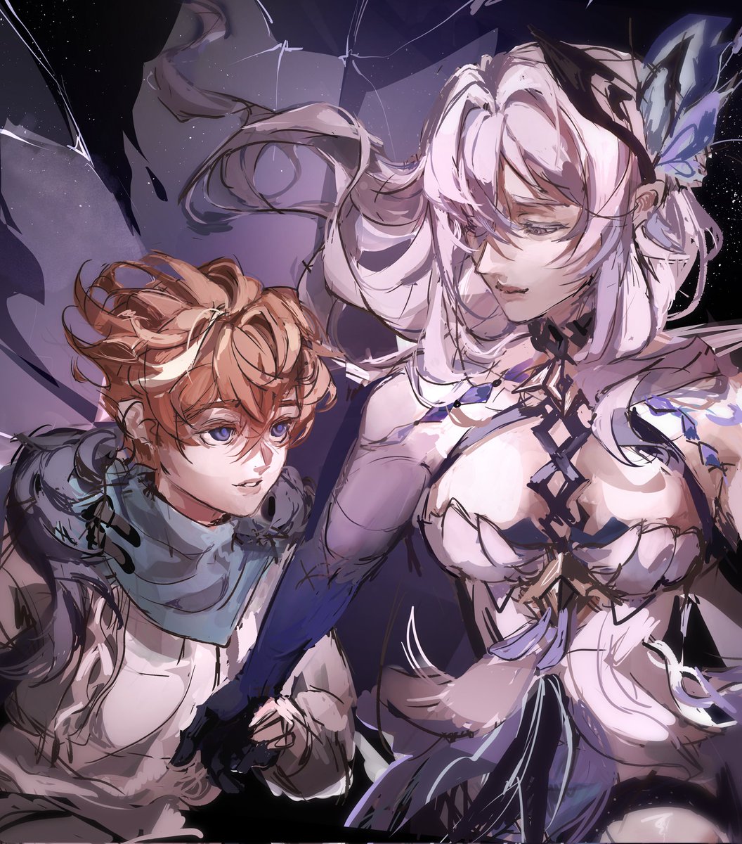 Skik and Child
#childe #skirk #genshin #art