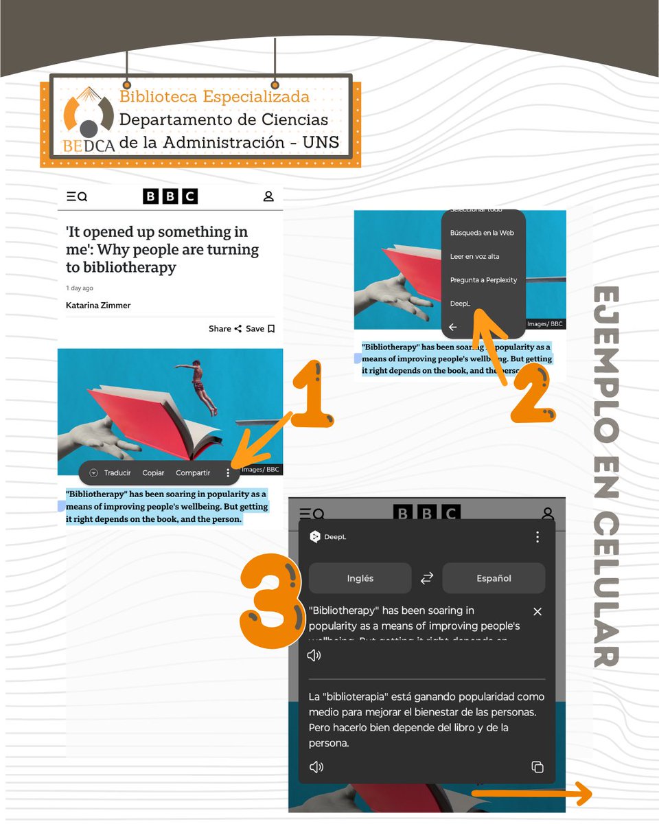 Bibliotecadca's tweet photo. 🌍 ¿Querés traducir rápido y con precisión?

💫Probá DeepL, el traductor con IA que te facilita todo: textos, fotos, documentos y más📱💻

🧠 Además, ¡te da sugerencias de redacción!

Quedate en este post y mirá cómo usarlo 🤓 https://t.co/5qLTLyGbDC