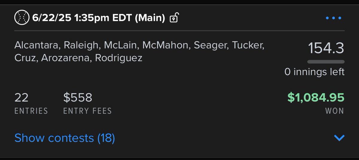 DFS__Oracle's tweet image. MLB is on a heater!