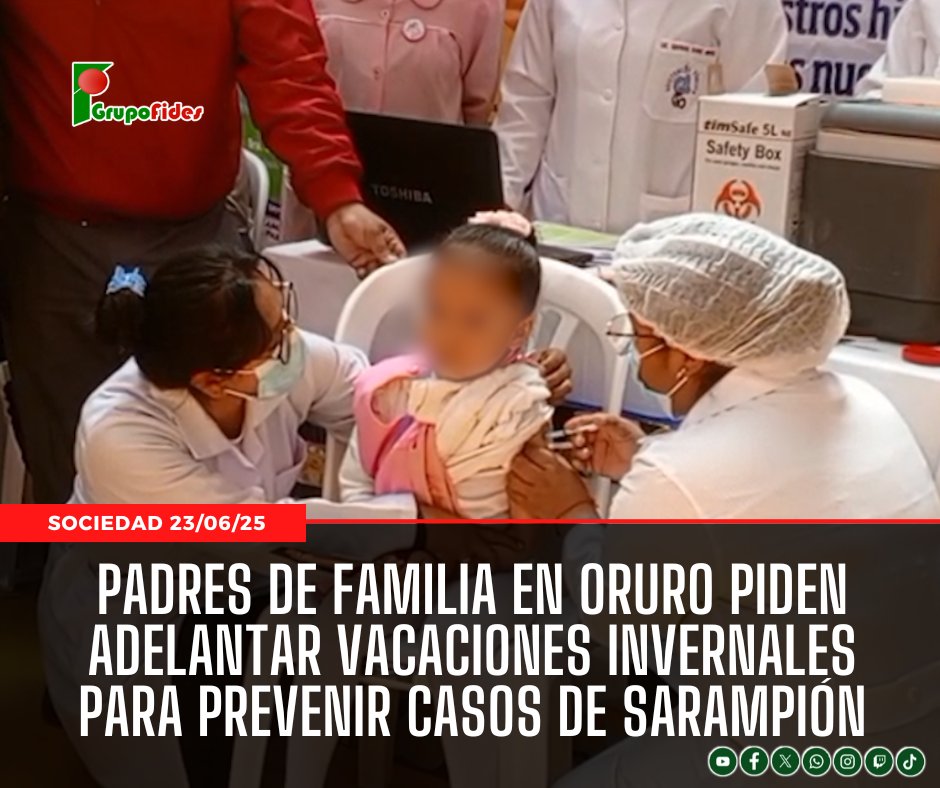 🟩 #GrupoFides | #RadioFidesOruro Pablo Rodríguez, presidente de la junta de padres, expresó la preocupación de los progenitores por la salud de los estudiantes y pidió a las autoridades evaluar esta medida.
Lea la nota aquí 👉 radiofides.com/es/padres-de-f…