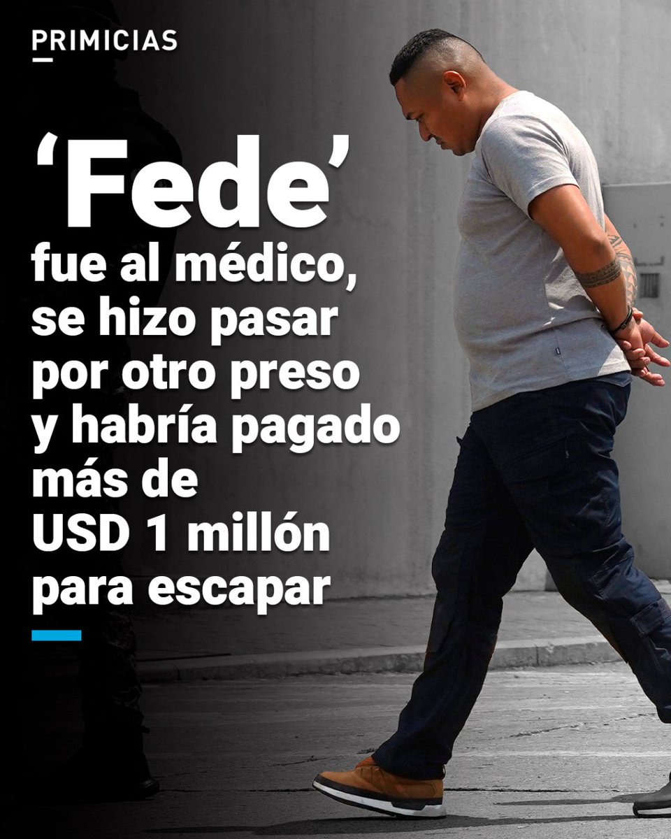 Se revelan más detalles sobre la fuga de Rolando Federico Gómez Quinde, alias 'Fede' de la Penitenciaría del Litoral. prim.ec/TqQU50Wfare