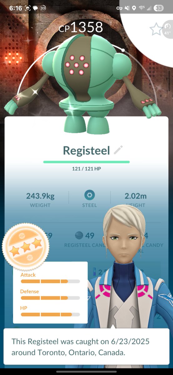koonjmasta's tweet photo. Shiny background Registeel on 1st raid! 🔥 #PokemonGO #ShinyPokemon #PokemonGOFest2025 https://t.co/oG7aFYwNuW
