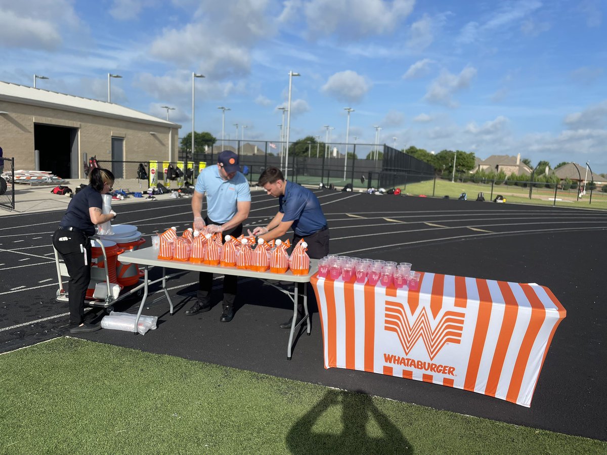 Sriram Abburi (@abburi_sriram) on Twitter photo Was a great start to week 4 today but <a href="/Whataburger/">Whataburger®</a> decided to make it better!
We appreciate them coming out and supporting the athletes with refreshing drinks on the Westside!!
#WeAreRichland #Westside Was a great start to week 4 today but <a href="/Whataburger/">Whataburger®</a> decided to make it better!
We appreciate them coming out and supporting the athletes with refreshing drinks on the Westside!!
#WeAreRichland #Westside