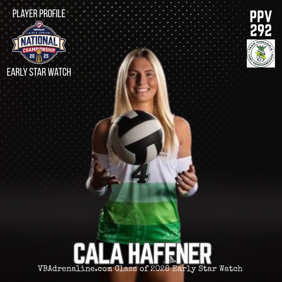 VBAdrenaline's tweet image. Next 2 up #PlayerProfile Early Star Watch Class of 28 Cala Haffner a special Lib and Madlen Gloessner a middle from CO we will spotlight them in Dallas and many more. Check their profiles on the site w our entire 28s list
