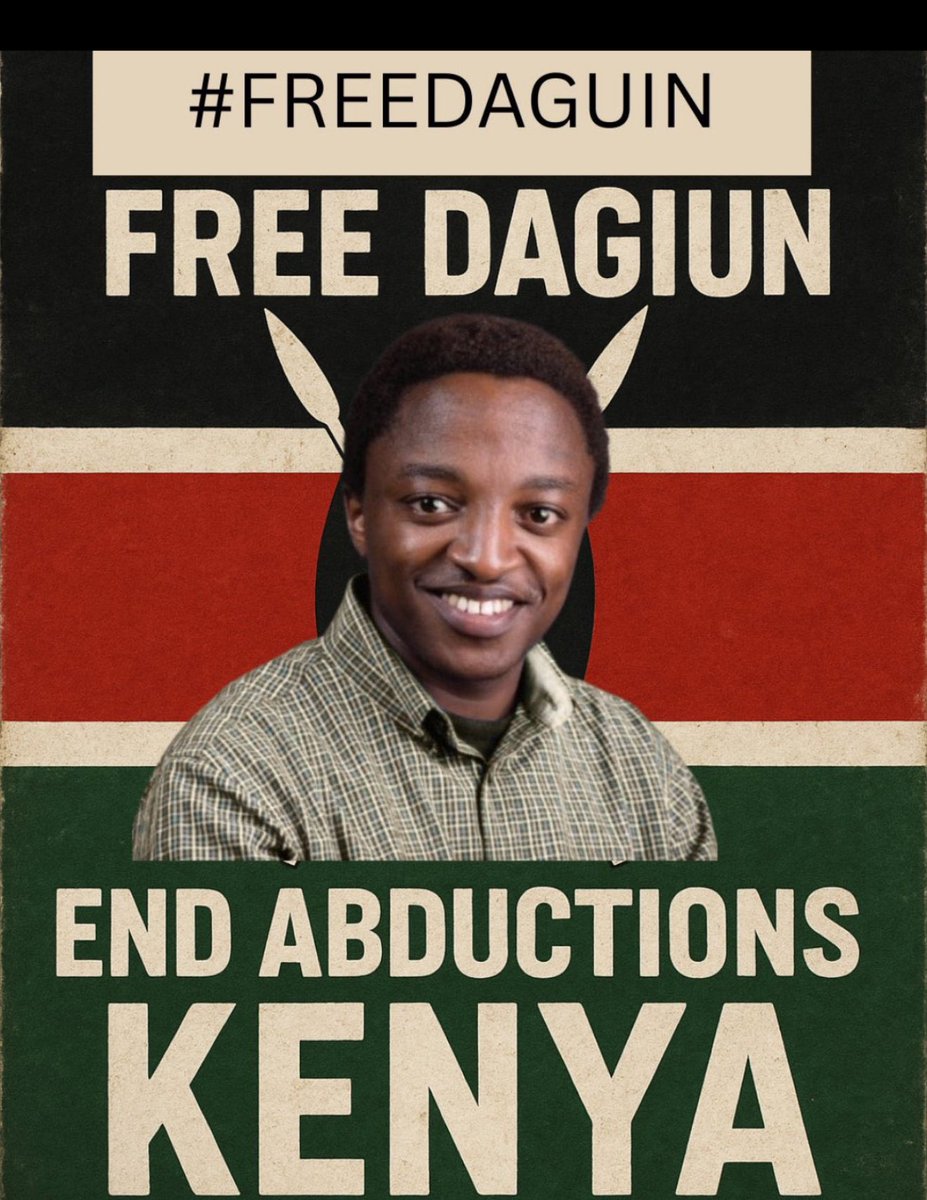 Another innocent Kenyan abducted by Kasongos killers. We will not be silenced Free Dagiun!
Free Dagiun!
Free Dagiun!
Free Dagiun!
#FreeDagiun 
#OccupyStatehouse2025