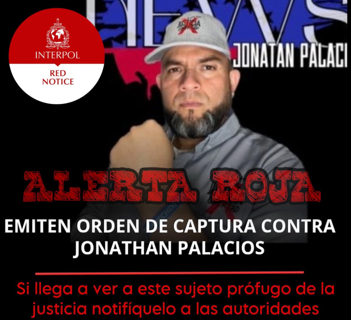 Si sabes dónde está Jonatan Palacios, DENUNCIA. Colabora con la justicia. 

Posee una larga lista de delitos que van desde estafa, extorsion, maltrato familiar, abandono infantil, maltrato animal, etc., la lista es larga. 

#SeBuscaJonatanPalacios