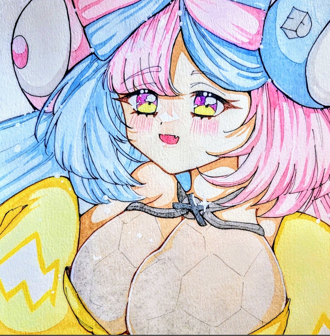 過去絵（ヤフオク出品）
ありがとうございました🎀

#透明水彩
#手描きイラスト
#アナログイラスト
#ナンジャモ