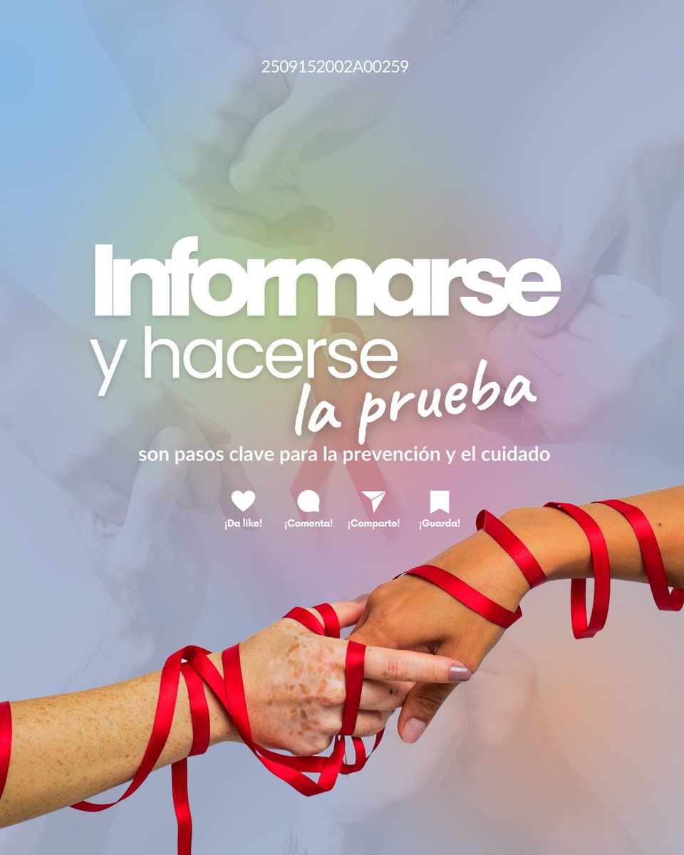 Sergio Montalvo (@montalvosrg) on Twitter photo El VIH sigue rodeado de muchas ideas equivocadas que afectan a quienes viven con él. ✨
🌟 Informarse con datos reales y hablar con confianza es clave para derribar barreras y promover la comprensión.
💬 Conoce la verdad y únete al cambio. El VIH sigue rodeado de muchas ideas equivocadas que afectan a quienes viven con él. ✨
🌟 Informarse con datos reales y hablar con confianza es clave para derribar barreras y promover la comprensión.
💬 Conoce la verdad y únete al cambio.