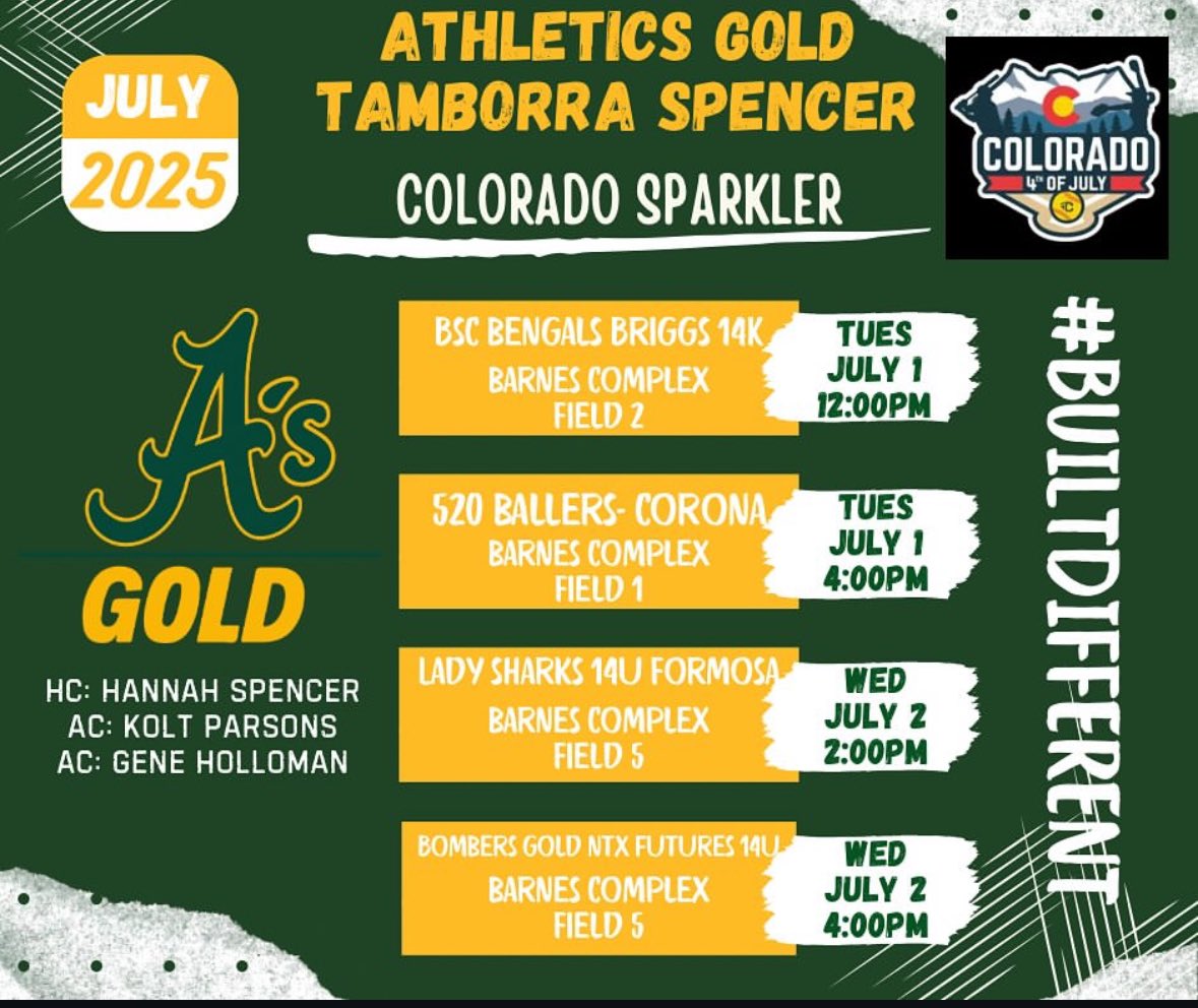 Brylyn Parsons (@brylynparsons) on Twitter photo Canβt wait for the Colorado Sparkler!! Would love for the coaches to come by and watch our amazing team!! Here is our schedule! 
#agt2011 <a href="/UGACoachTony/">Tony Baldwin</a> <a href="/JamieTrachsel/">Jamie Trachsel</a> <a href="/TimWalton/">Tim Walton</a> <a href="/FSU_Softball/">Florida State Softball π₯</a> Canβt wait for the Colorado Sparkler!! Would love for the coaches to come by and watch our amazing team!! Here is our schedule! 
#agt2011 <a href="/UGACoachTony/">Tony Baldwin</a> <a href="/JamieTrachsel/">Jamie Trachsel</a> <a href="/TimWalton/">Tim Walton</a> <a href="/FSU_Softball/">Florida State Softball π₯</a>