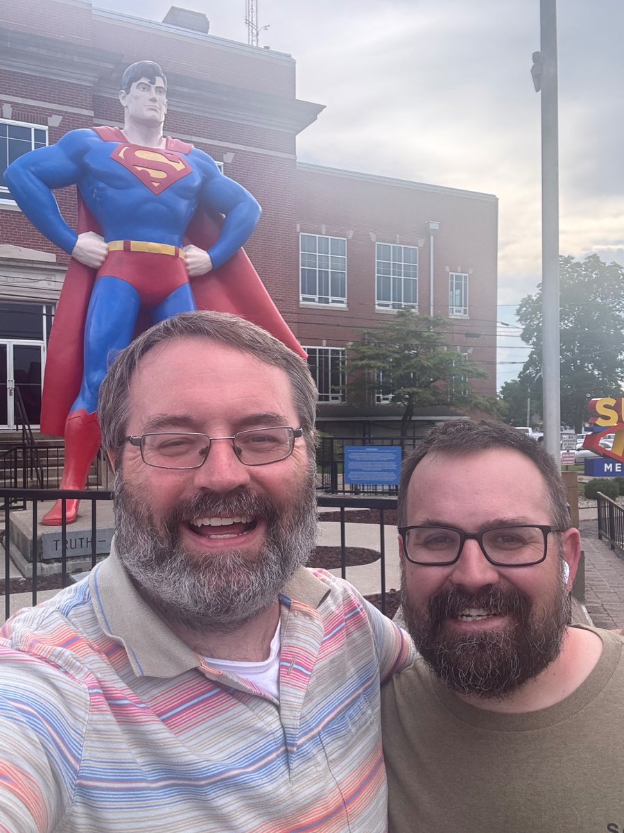 I’m on a 19-hour road trip with my brother. He tells me he only stops for gas. If I want food, he says, I will have to tell him because he’s locked in and should have been a trucker. 
Also my brother (in the same conversation): World’s largest Superman statue? We have to stop.