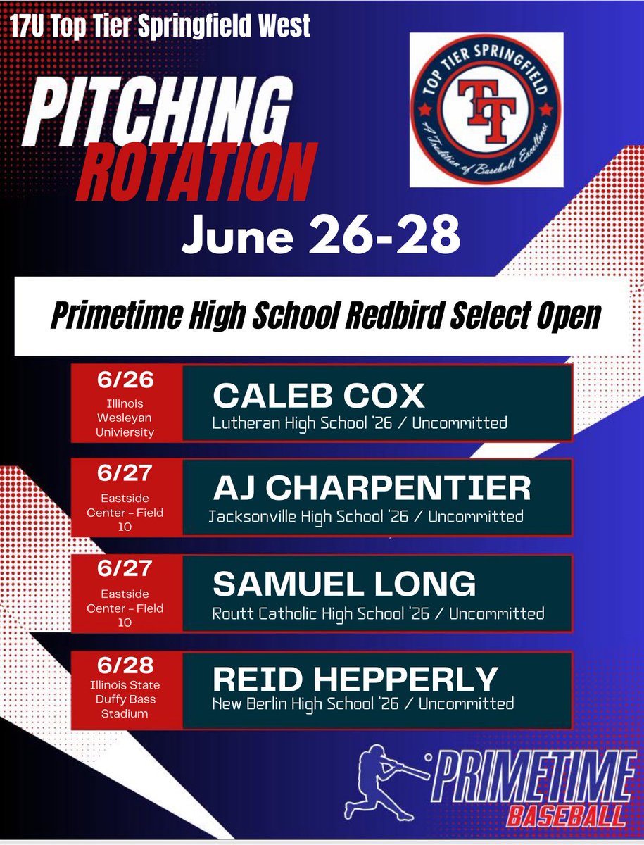 JodyPar45560209's tweet photo. @toptierspi 
@HepperlyReid 
@CalebCox122668 
@SamuelLong5241
@ajcharp005 
@RouttBaseball7 
@mattwhite26 
@Sean5Lyons 
@LLCCbaseball https://t.co/qsM8A5vWKG