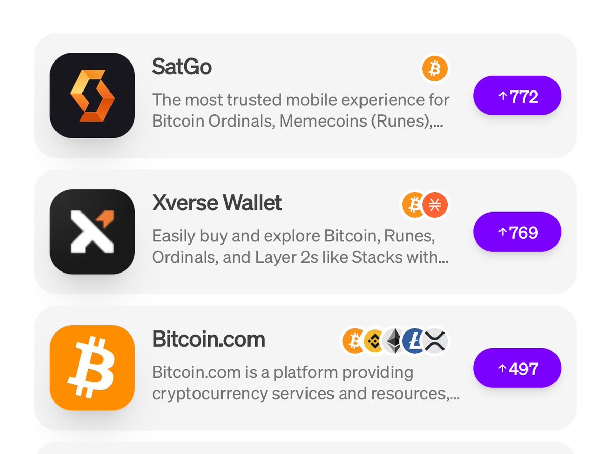 SatGo works like a mobile wallet should... 

Push Notifications alert you to price swings, new mints, and exciting updates. 

(and to rally users to vote for their favorite Bitcoin wallet on MoonPay) 

Come see what all the hype is about and Level Up your Bitcoin experience.
