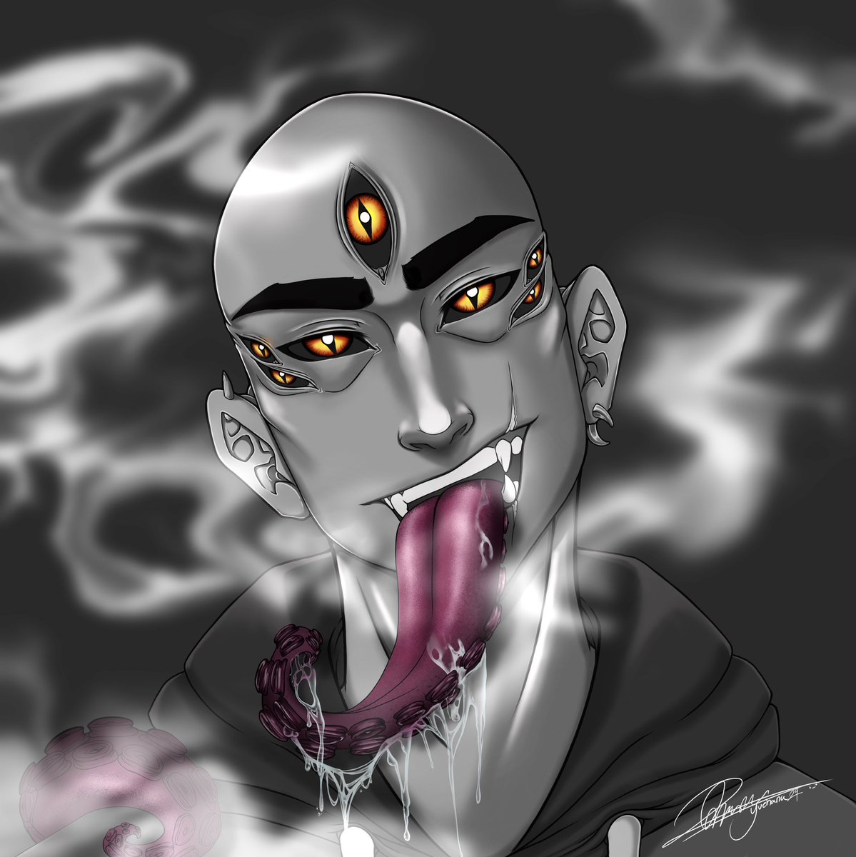 🧿 From sketch to nightmare fuel. This character grow up is pure creepy magic! 🐙🔥👁️

👉 Swipe to see the before &amp; after. Which part freaks you out most?
DM if you want your own monster!
Oc <a href="/KelveriCorrupto/">Kelverion</a> 

#CharacterDesign #DarkArt #DigitalArt #HorrorArt #Illustration