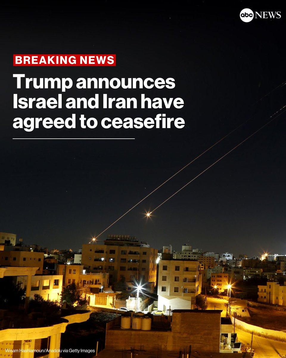 Israel and Iran have agreed to a complete and total ceasefire, set to begin in approximately six hours, President Donald Trump announced on social media.
The agreement involves two 12-hour ceasefire periods, starting with Iran.
Israel will follow with a second 12-hour ceasefire.