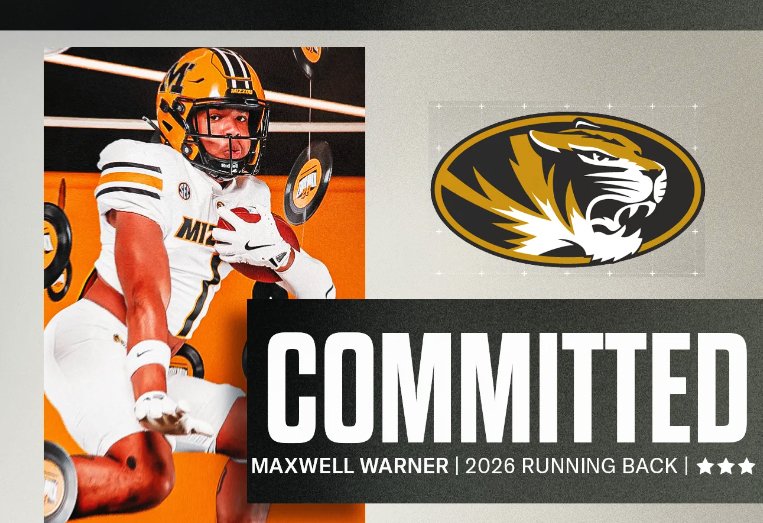 Breaking: Whitney Young  <a href="/RecruitWY/">Whitney Young Football Recruiting</a> 2026 3 star ranked RB <a href="/maxwarner26/">Maxwell Warner</a> Maxwell Warner has committed to Missouri live on ABC7 <a href="/ABC7/">ABC7 Eyewitness News</a>  in Chicago live full details here edgytim.rivals.com/news/2026-thre…