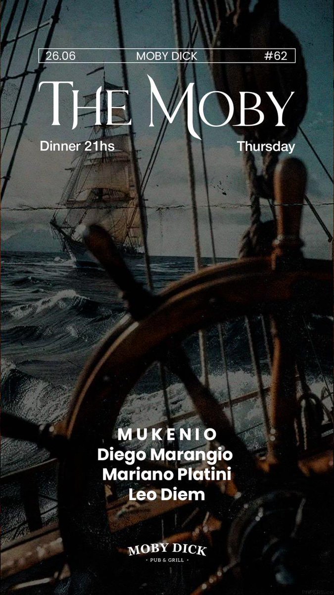 Tenes frío? Semana difícil? Meses complicados? El jueves en Moby Dick vamos a tomar impulso para encarar la segunda mitad del año 🍾 hablame para reservar mesita 😉