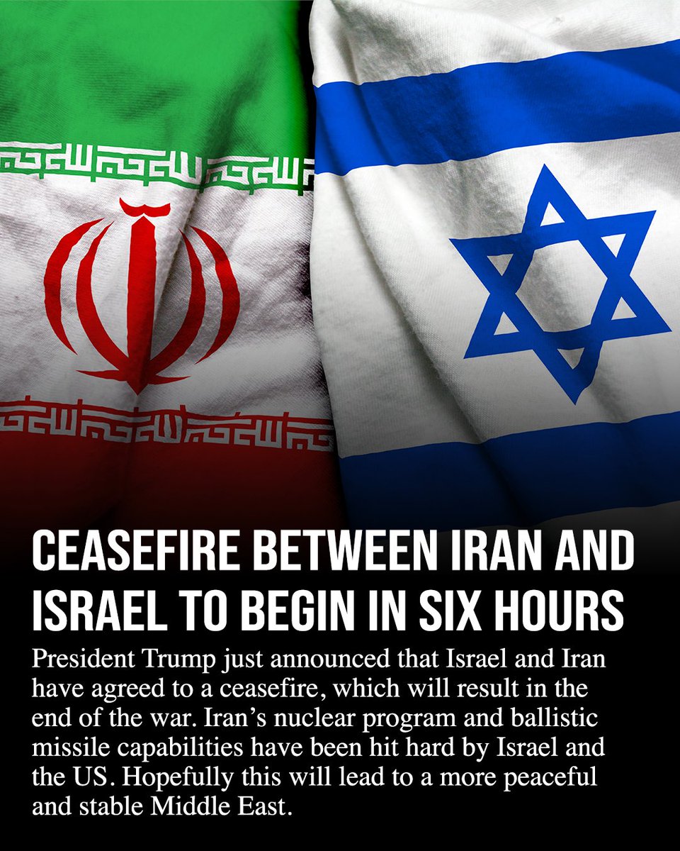 BREAKING: After 11 days of fighting, a ceasefire between Israel and Iran is set to go into effect overnight, President Trump announced.
