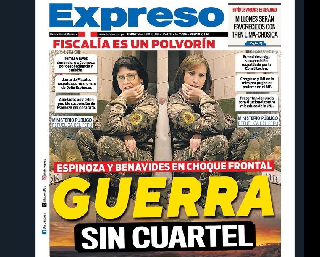 La narrativa de varios medios sigue siendo pugna, disputa, guerra... El fin es desinformar y generar confusión. Lo que hay aquí es un intento de golpe. Lo que hay aquí es que una fiscal destituida e investigada por varios delitos y que no tiene tesis quiere volver.