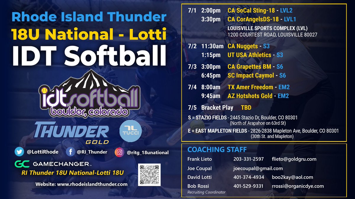 Rhode Island Thunder 18U National-Lotti (@lottirhode) on Twitter photo Two summer staples over the next two weeks! Down to New Jersey this week for the always awesome <a href="/TeamNJSoftball/">Team NJ Softball</a> Summer Classic then ✈️ off to Colorado next week for the epic IDT! # Two summer staples over the next two weeks! Down to New Jersey this week for the always awesome <a href="/TeamNJSoftball/">Team NJ Softball</a> Summer Classic then ✈️ off to Colorado next week for the epic IDT! #
