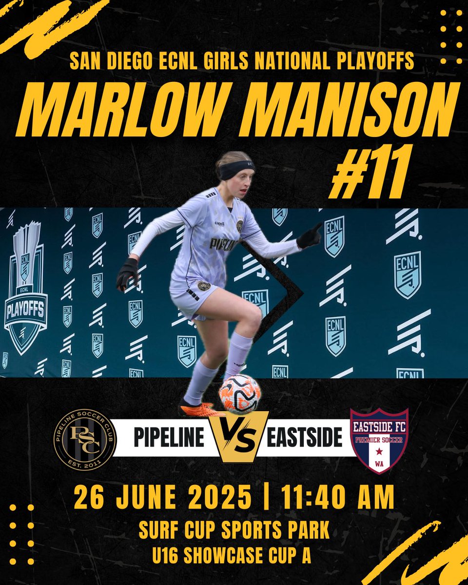 ECNL National Playoffs schedule! Can’t wait to ✈️ to play against great competition in San Diego 🔜!

<a href="/BaltNGSoccer/">Baltimore's NextGen</a> <a href="/ImYouthSoccer/">ECNL/GA/Recruiting/College Soccer</a>
<a href="/TheSoccerWire/">SoccerWire</a> <a href="/USWNT/">U.S. Women's National Soccer Team</a> <a href="/ImCollegeSoccer/">College Soccer Truth ™</a> <a href="/TopDrawerSoccer/">TopDrawerSoccer</a>